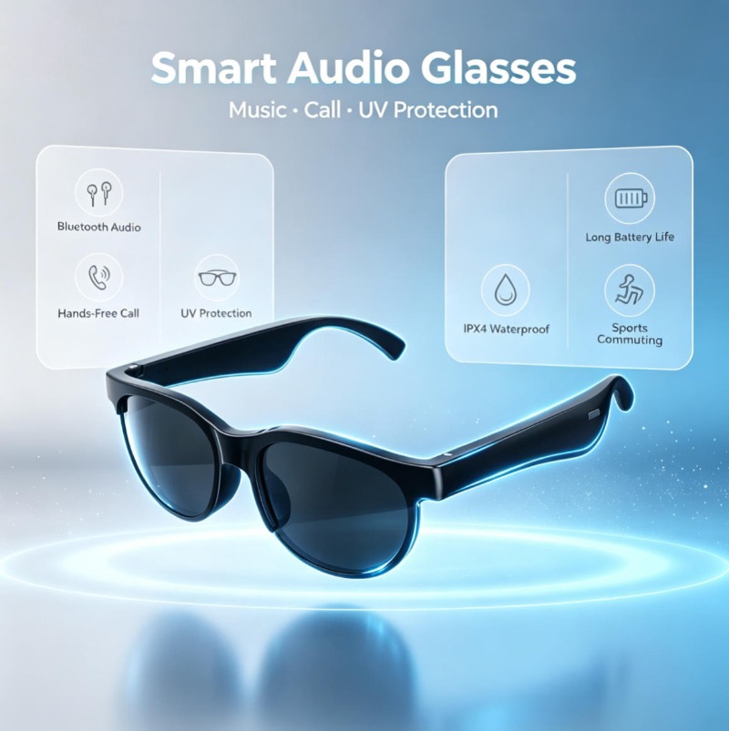 스마트 오디오 선글라스 블루투스 핸즈프리 통화 UV 차 - Smart Glasses Lens 리뷰 및 가격